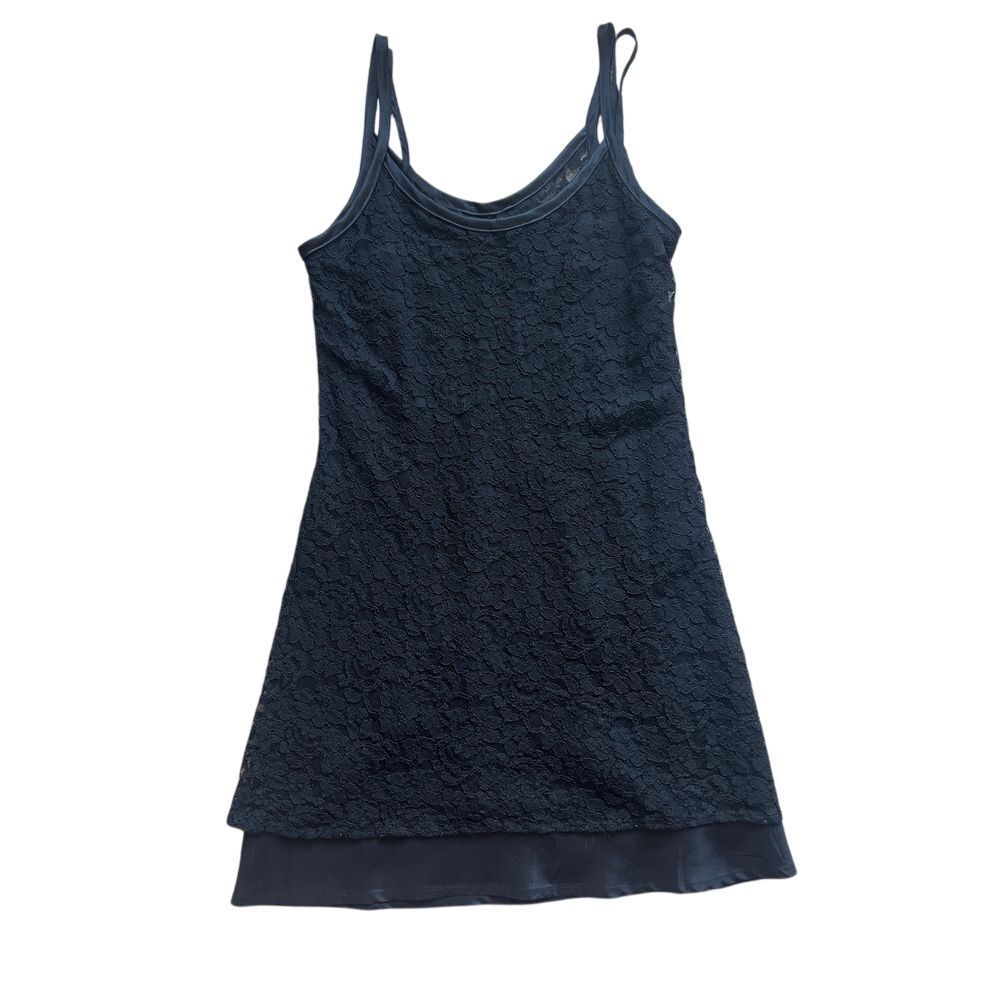 Black Lace Dress‎ Med Vtg Grunge Witchy Whimsigoth Pixie 90's Y2K 00's Boho Punk